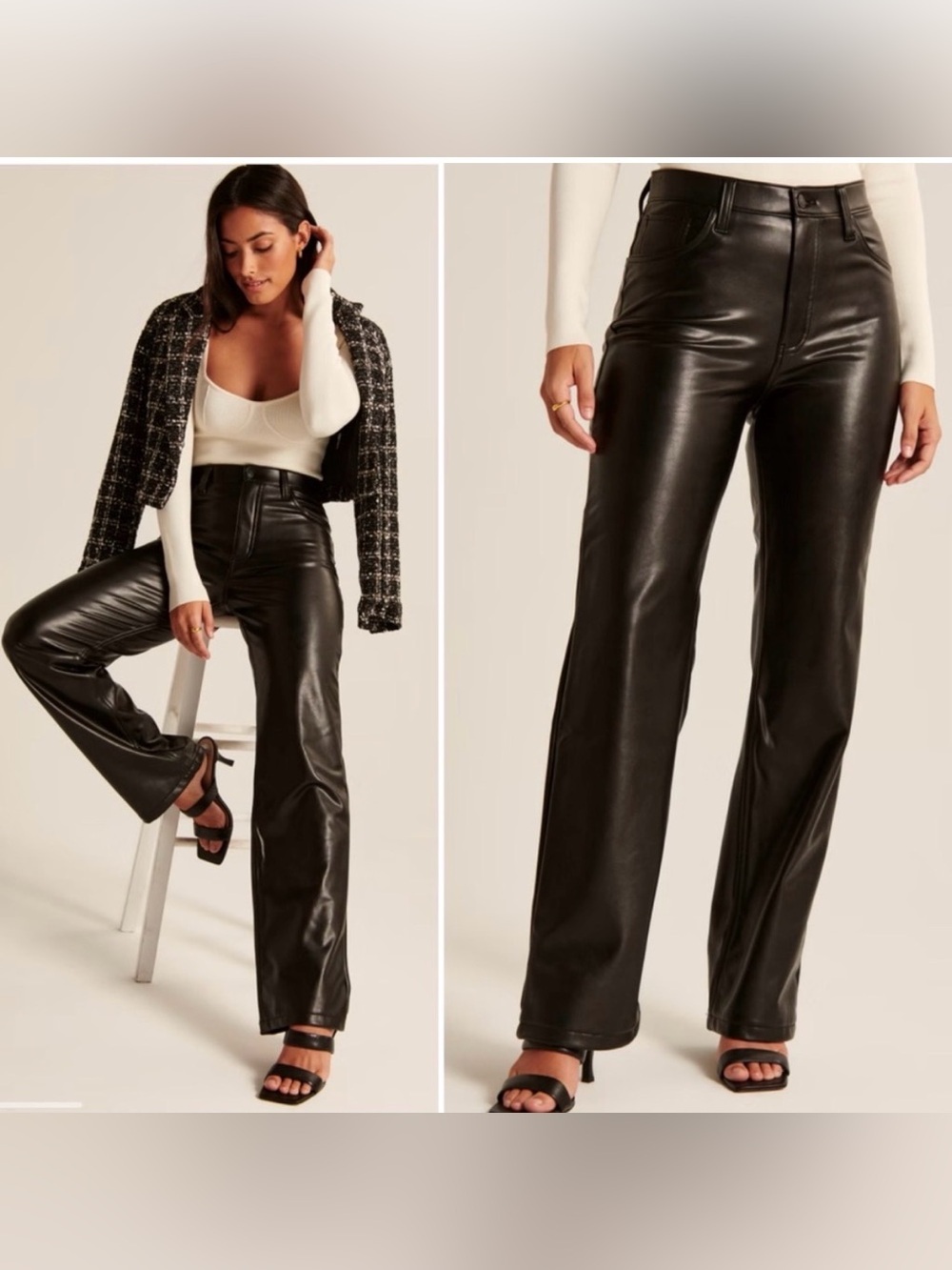 Abercrombie and Fitch The 90’s Straight Ultra High Rise Vegan Leather Pants